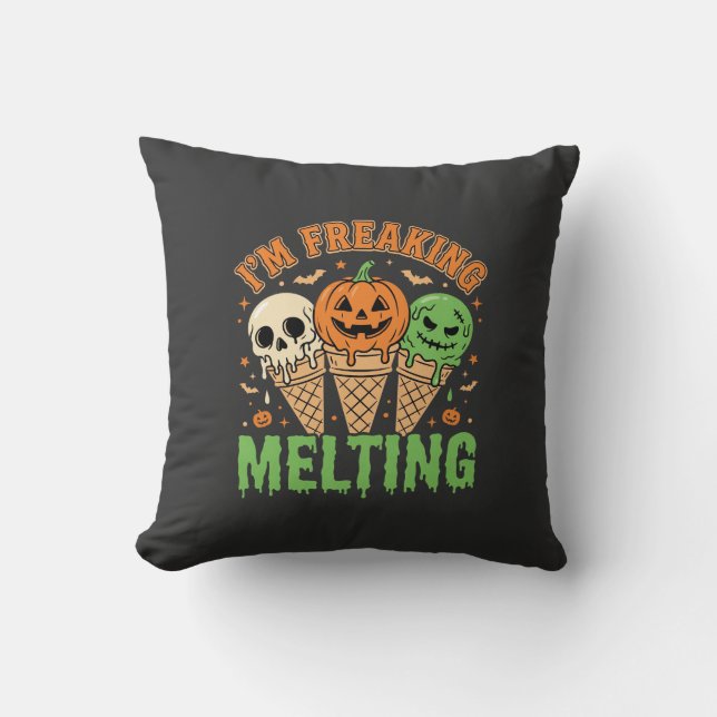 Halloween Freaking Melting Ice Cream Cushion (Front)
