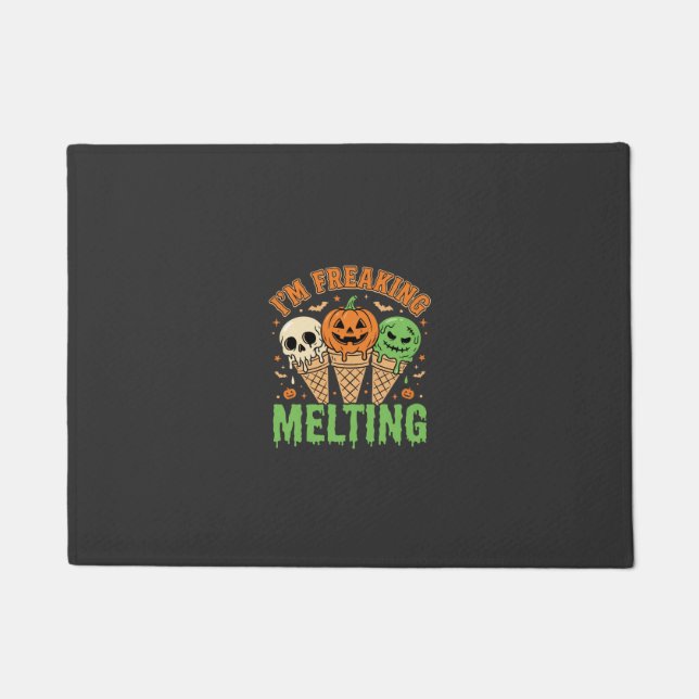 Halloween Freaking Melting Ice Cream Doormat (Front)