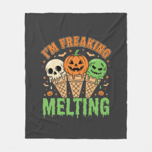Halloween Freaking Melting Ice Cream Fleece Blanket