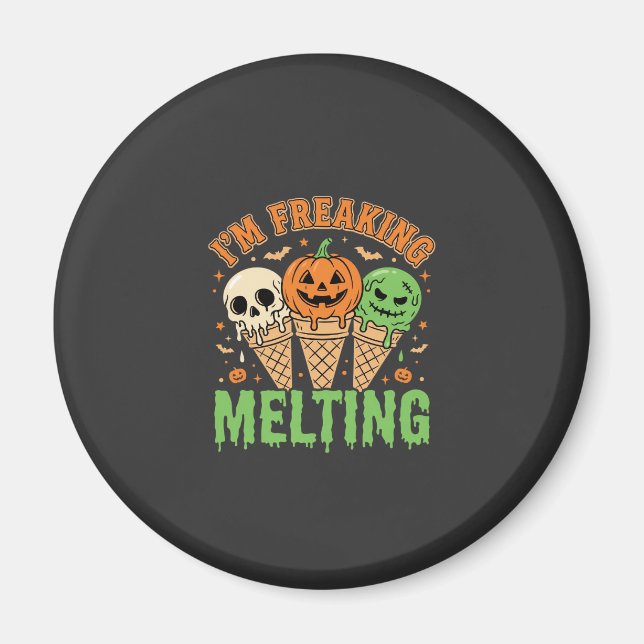 Halloween Freaking Melting Ice Cream Magnet (Front)