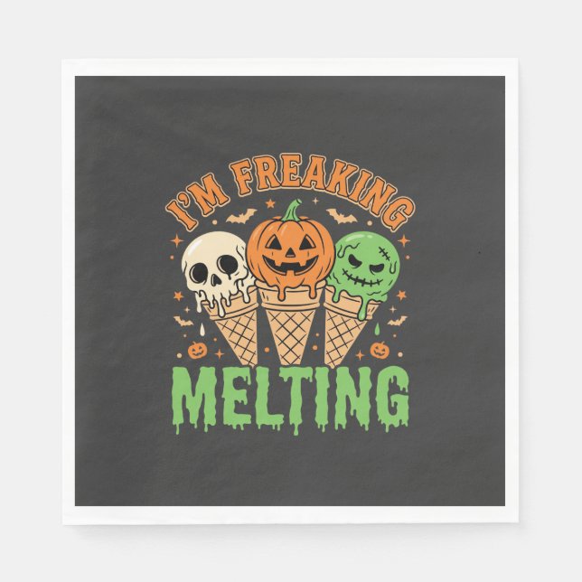 Halloween Freaking Melting Ice Cream Napkin (Front)