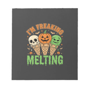 Halloween Freaking Melting Ice Cream Notepad