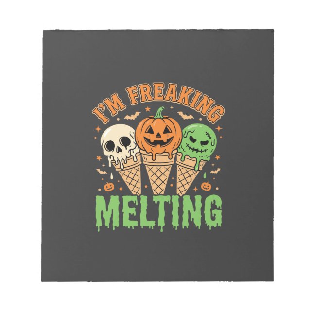 Halloween Freaking Melting Ice Cream Notepad (Front)