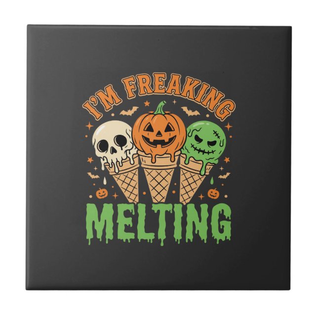 Halloween Freaking Melting Ice Cream Tile (Front)