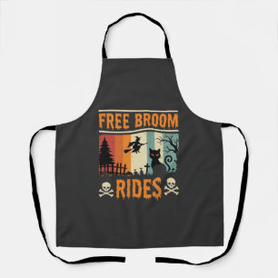 Halloween Free Broom Rides Witch Cat Apron