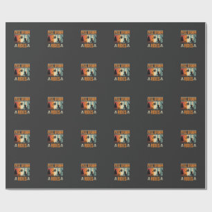 Halloween Free Broom Rides Witch Cat Wrapping Paper