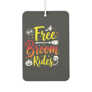Halloween Free Broom Rides Witch Graphic Car Air Freshener