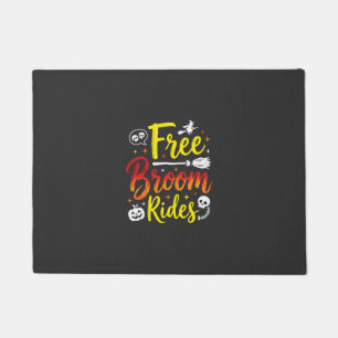 Halloween Free Broom Rides Witch Graphic Doormat
