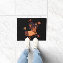Halloween French Bulldog Autumn Witch Folk Art Doo