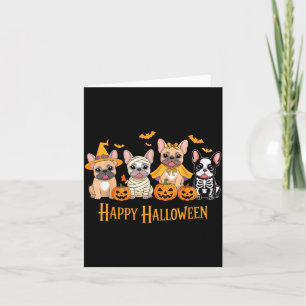 Halloween French Bulldog Dogs Pumpkin Funny Card