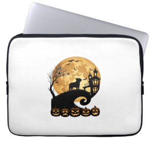 Halloween French Bulldog Moon Spooky Pumpkins Haun Laptop Sleeve