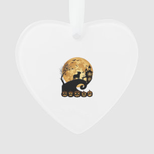 Halloween French Bulldog Moon Spooky Pumpkins Haun Ornament