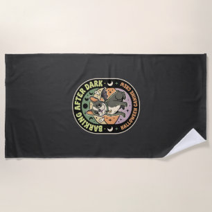 Halloween French Bulldog Night Patrol Beach Towel