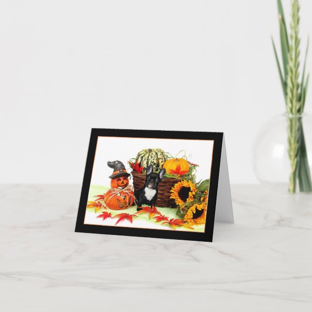 Halloween French bulldog notecard (Front)