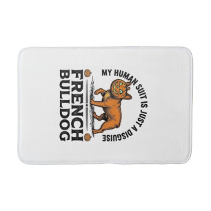 Halloween French Bulldog Pumpkin Costume Shirt_1 Bath Mat