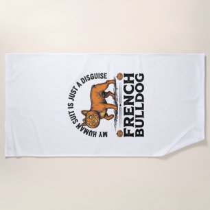 Halloween French Bulldog Pumpkin Costume Shirt_1 Beach Towel