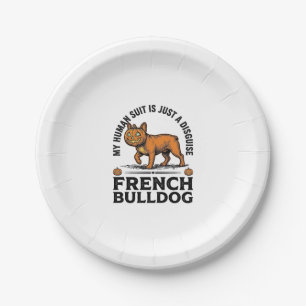 Halloween French Bulldog Pumpkin Costume Shirt_1 Paper Plate