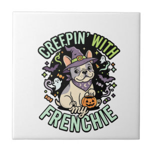 Halloween French Bulldog Spooky Companion Tile