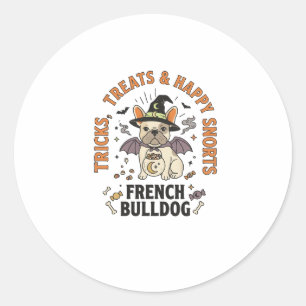 Halloween French Bulldog Trickster Classic Round Sticker