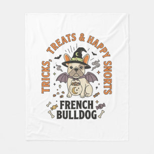 Halloween French Bulldog Trickster Fleece Blanket
