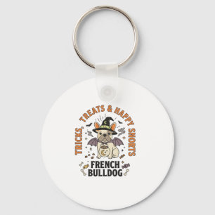 Halloween French Bulldog Trickster Key Ring