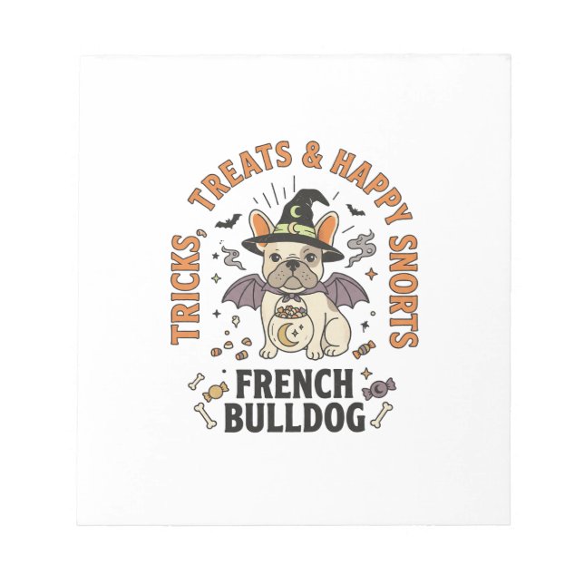 Halloween French Bulldog Trickster Notepad (Front)
