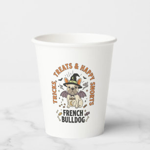 Halloween French Bulldog Trickster Paper Cups