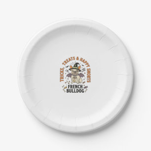 Halloween French Bulldog Trickster Paper Plate