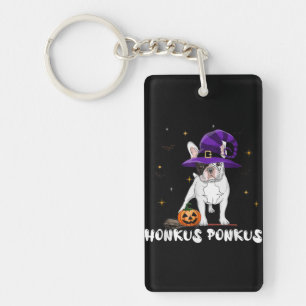 Halloween French Bulldog Witch Honkus Ponkus Key Ring