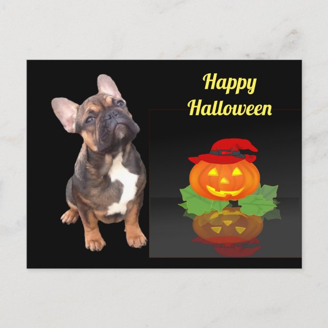Halloween French Bulldogge postcard (Front)