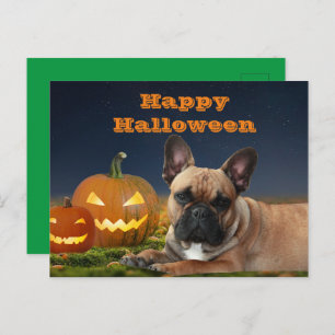 Halloween French Bulldogge postcard