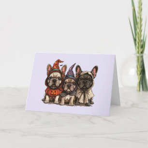 Halloween French Bulldogs Card