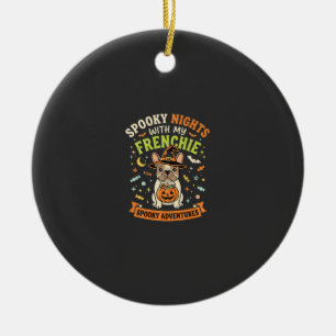 Halloween Frenchie Night Companion Ceramic Tree Decoration