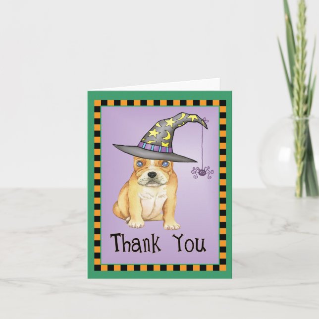 Halloween Frenchie Thank You Card (Front)