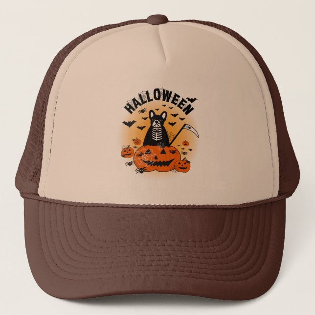 Halloween Frenchie Trucker Hat (Front)