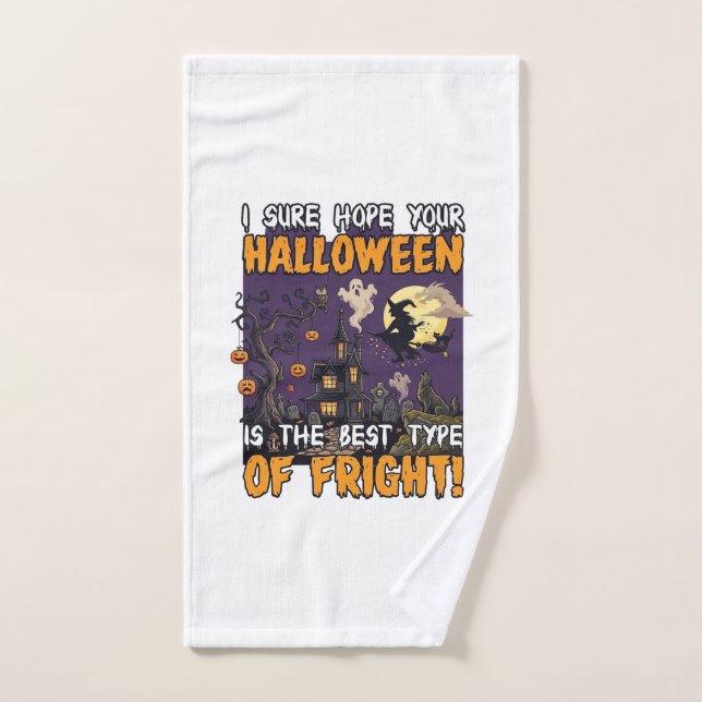 Halloween Fright Haunted House Witch Ghost_1 Hand Towel (Hand Towel)