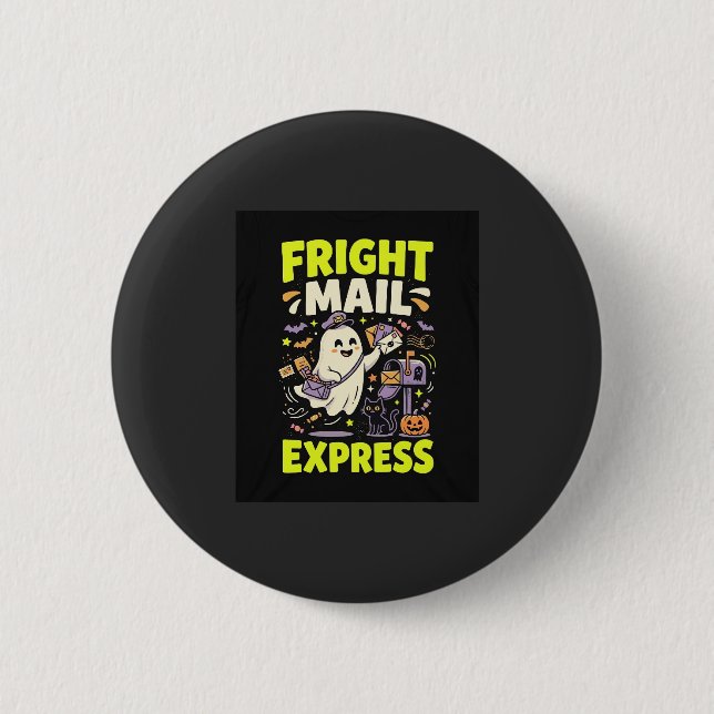 Halloween Fright Mail Express 6 Cm Round Badge (Front)