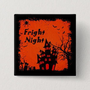 Halloween Fright Night 15 Cm Square Badge