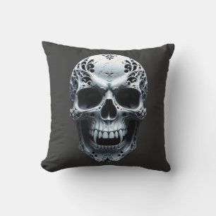 Halloween “Fright Night Fashion” Carved Skull Cushion