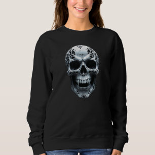 Halloween “Fright Night Fashion” Carved Skull Sweatshirt