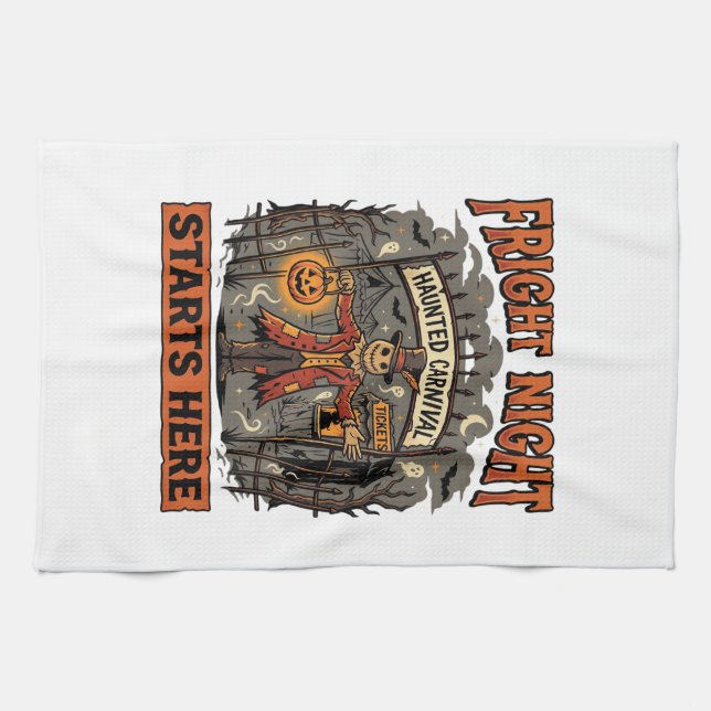 Halloween Fright Night Festival Tea Towel (Horizontal)