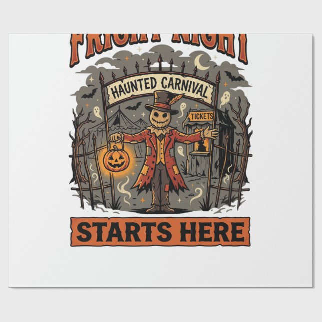 Halloween Fright Night Festival Wrapping Paper (Flat)