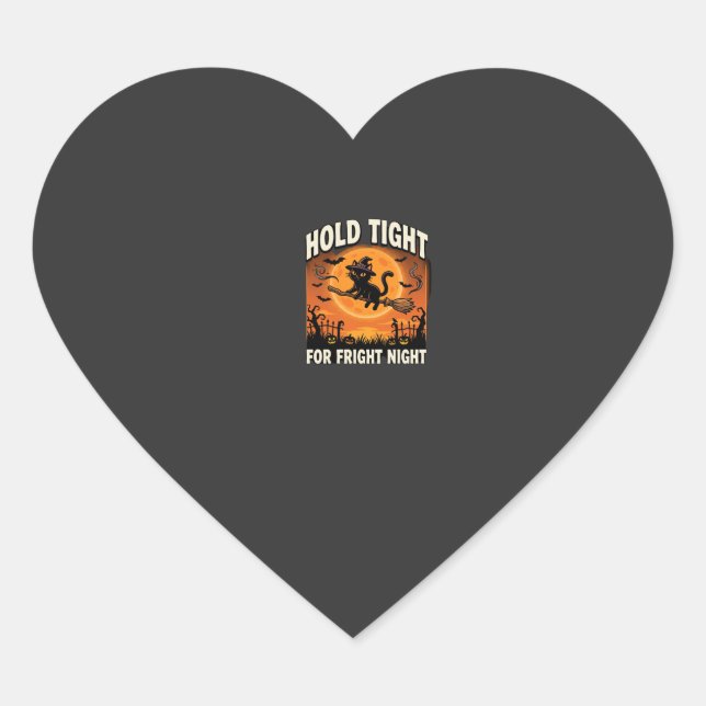 Halloween Fright Night Ghost Ride Heart Sticker (Front)