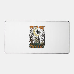 Halloween Fright Witch Vintage Haunted Night Tee_1 Desk Mat