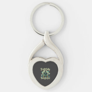Halloween Frightfully Delightful Haunted House Vec Key Ring