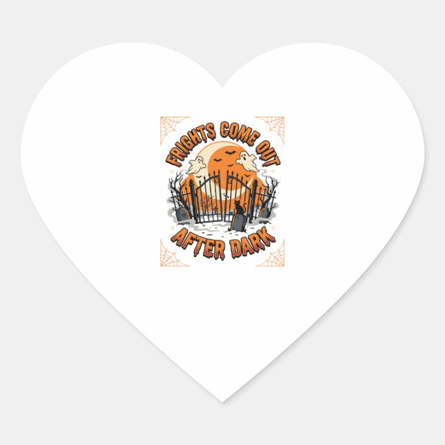 Halloween Frights After Dark Heart Sticker (Front)