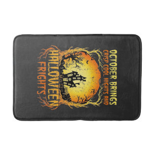 Halloween Frights Haunted House Full Moon Pumpkins Bath Mat