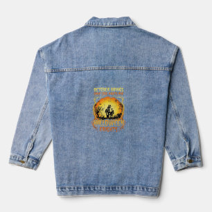 Halloween Frights Haunted House Full Moon Pumpkins Denim Jacket