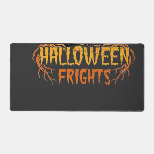 Halloween Frights Haunted House Full Moon Pumpkins Desk Mat