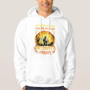 Halloween Frights Haunted House Full Moon Pumpkins Hoodie